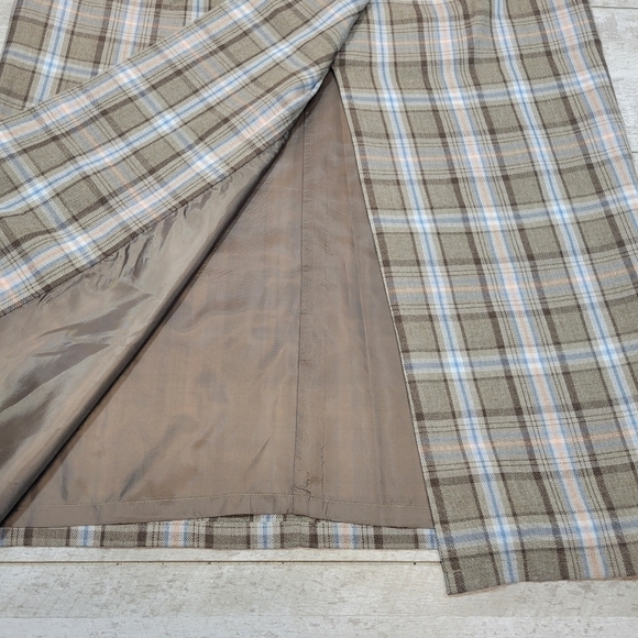 VTG 90s Plaid Faux Wrap Midi Maxi Skirt Size 12 - Picture 3 of 6